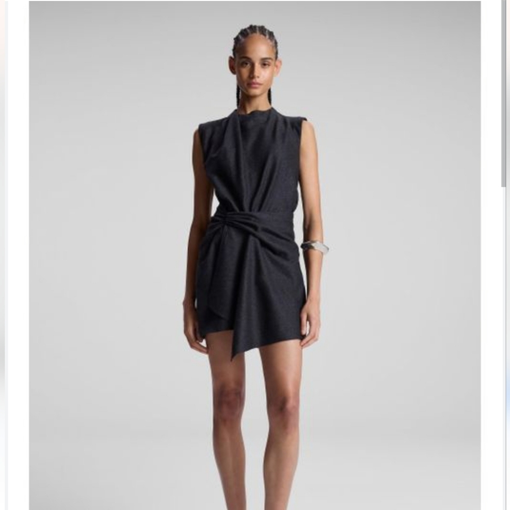 A.L.C. Dion Mini Dress in Charcoal Cashmere